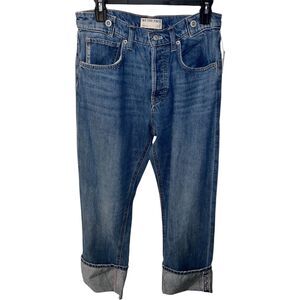 We the Free Slade Slim Selvedge Jeans Womens Sz 28 Cropped Cuffed New